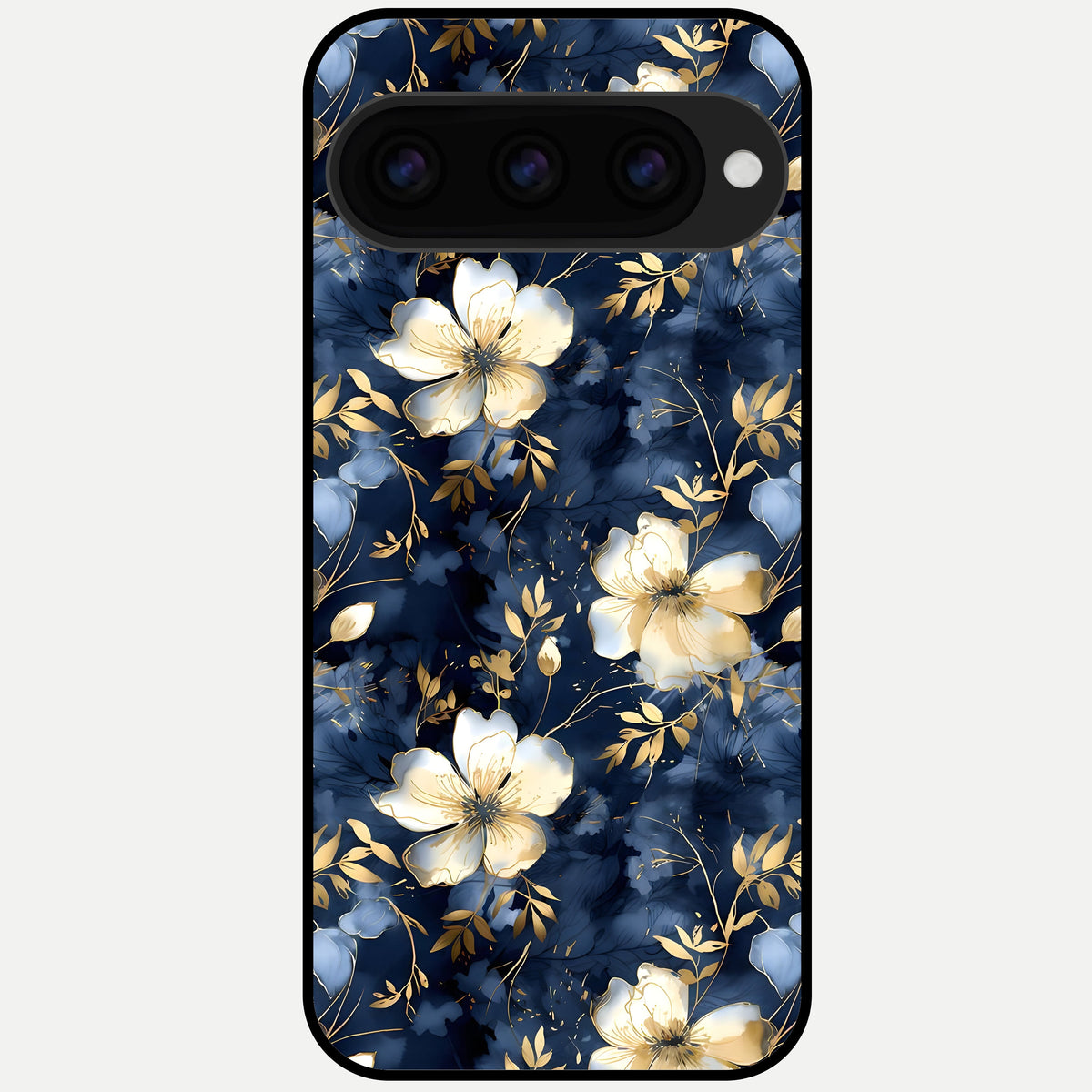  Golden Midnight Bloom Glass Case For Google Pixel 11 Pro back cover – full design glossy printed glass finish