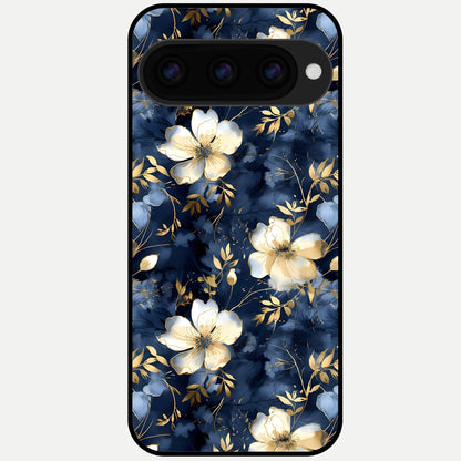  Golden Midnight Bloom Glass Case For Google Pixel 11 Pro back cover – full design glossy printed glass finish