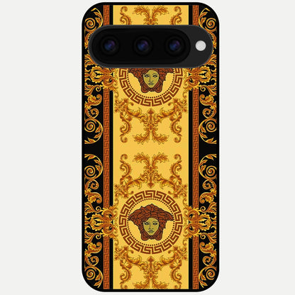  Golden Royal Heritage Glass Case For Google Pixel 11 Pro back cover – full design glossy printed glass finish