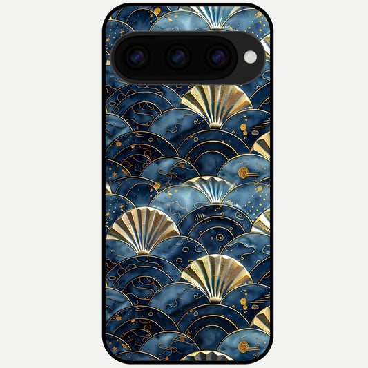  Golden Wave Luxe Glass Case For Google Pixel 11 Pro back cover – full design glossy printed glass finish