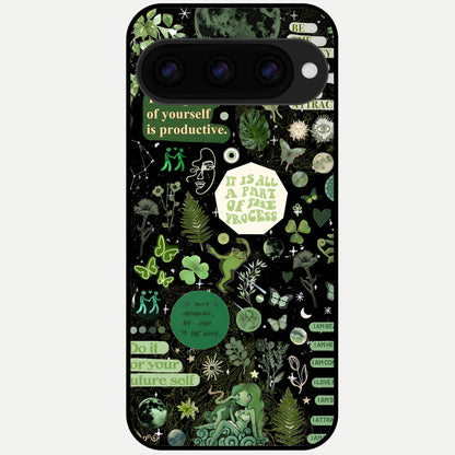  Green Mandala Pattern Glass Case For Google Pixel 11 Pro back cover – full design glossy printed glass finish