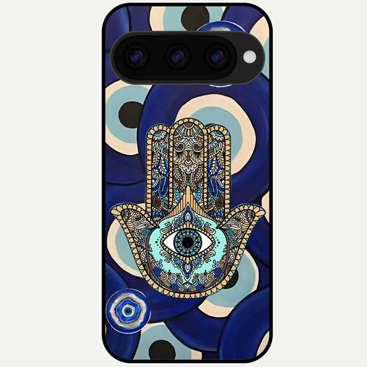  Hamsa Divine Guard Glass Case For Google Pixel 11 Pro back cover – full design glossy printed glass finish