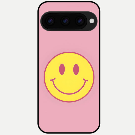  Happy Pink Mood Glass Case For Google Pixel 11 Pro back cover – full design glossy printed glass finish