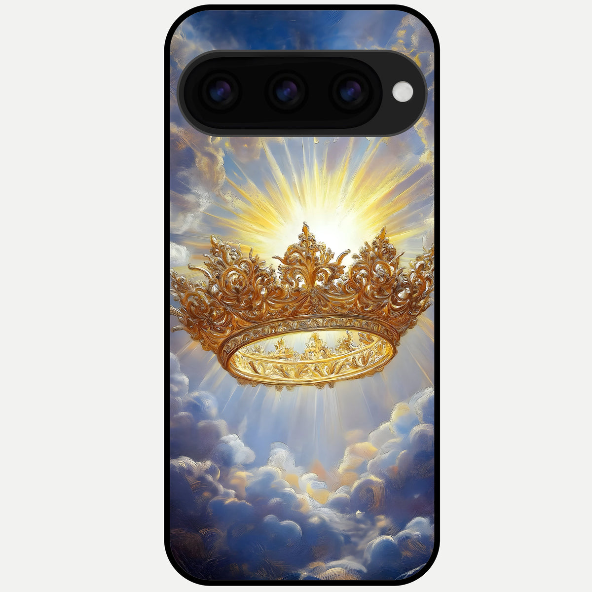  Heavenly Crown Light Glass Case For Google Pixel 11 Pro back cover – full design glossy printed glass finish