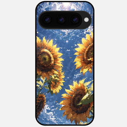  Heavenly Sunflower Rise Glass Case For Google Pixel 11 Pro back cover – full design glossy printed glass finish