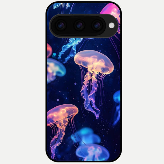  Jellyfish Pattern Glass Case For Google Pixel 11 Pro back cover – full design glossy printed glass finish