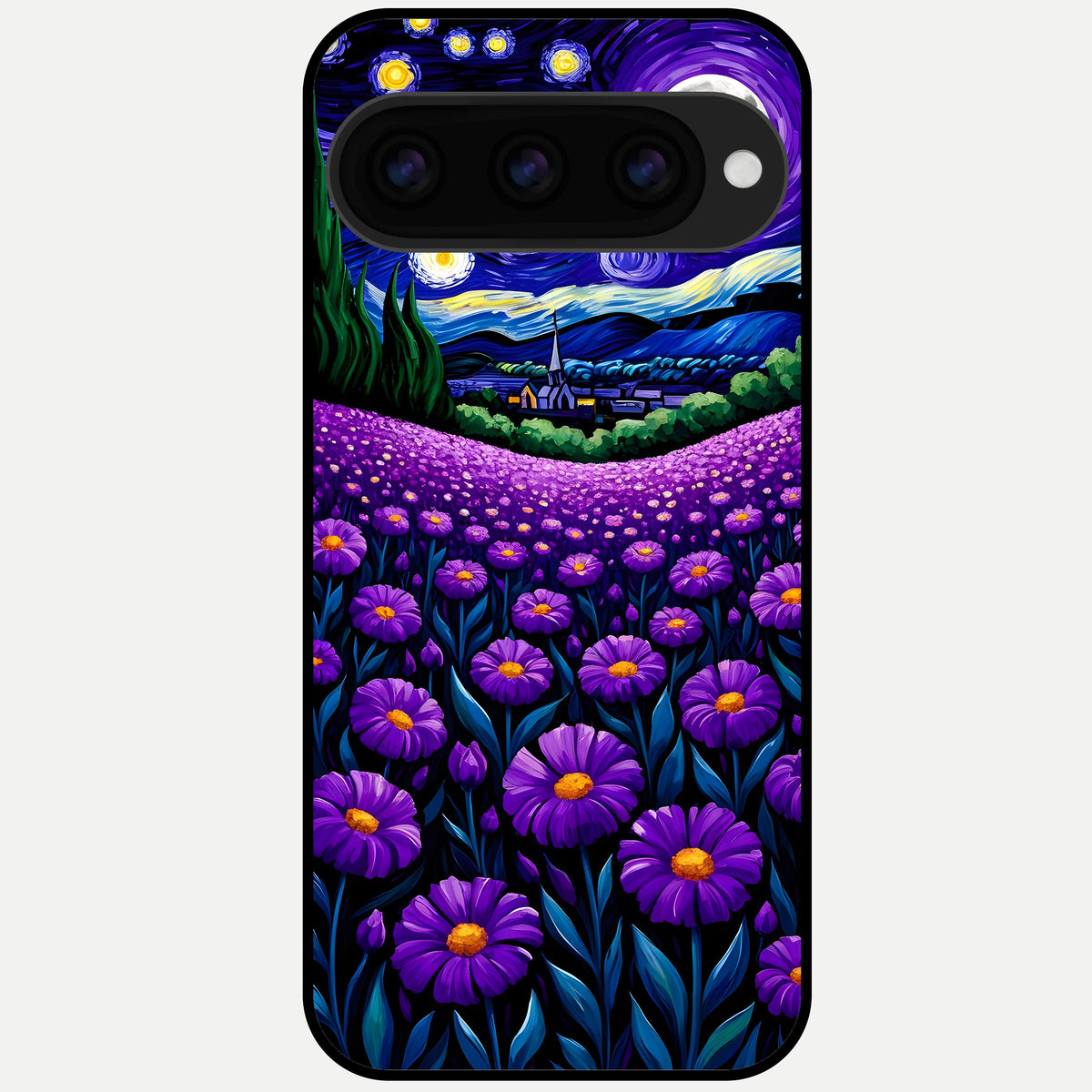  Lavender Moon Field Glass Case For Google Pixel 11 Pro back cover – full design glossy printed glass finish