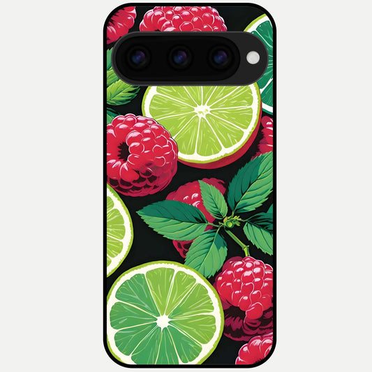  Lime and Raspberry Pattern Glass Case For Google Pixel 11 Pro back cover – full design glossy printed glass finish