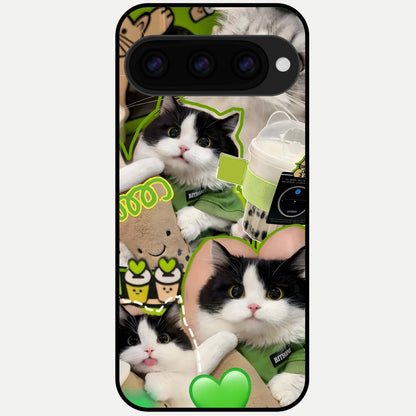 Matcha Cats Mood Glass Case For Google Pixel 11 Pro back cover – full design glossy printed glass finish