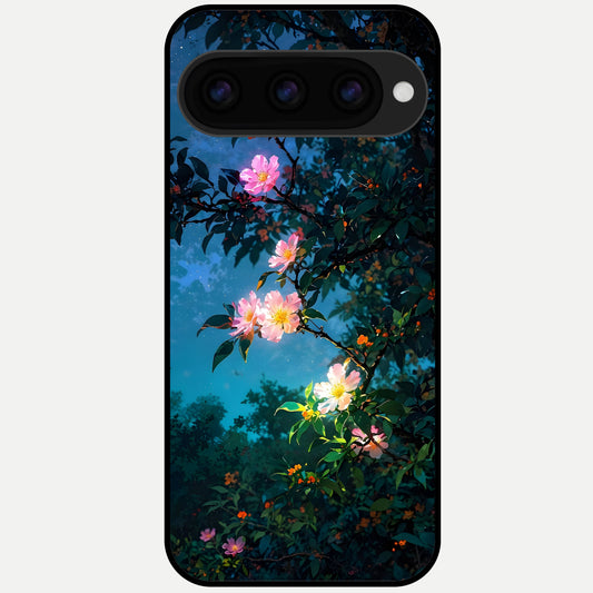  Midnight Bloom Glow Glass Case For Google Pixel 11 Pro back cover – full design glossy printed glass finish