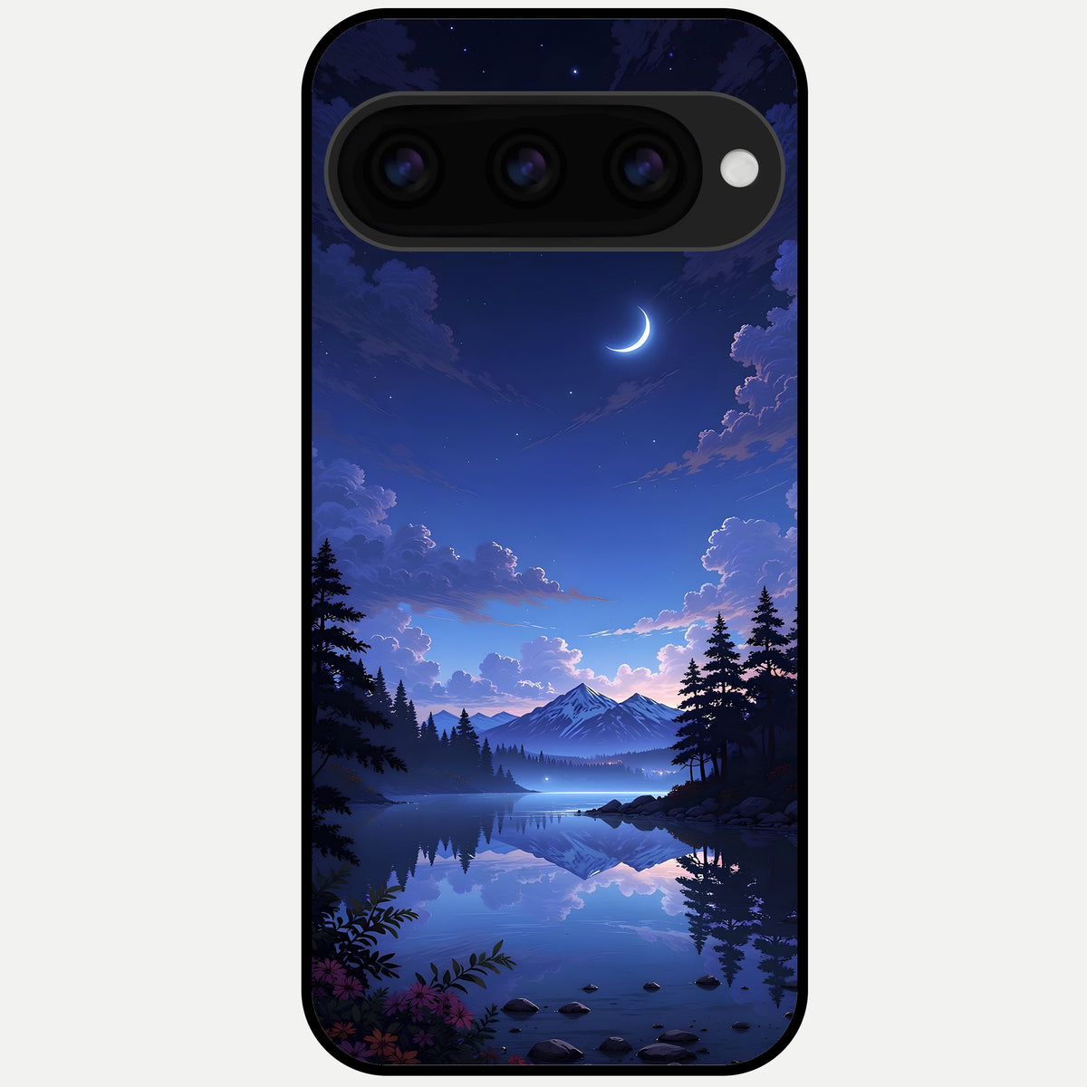  Midnight Lake Peace Glass Case For Google Pixel 11 Pro back cover – full design glossy printed glass finish