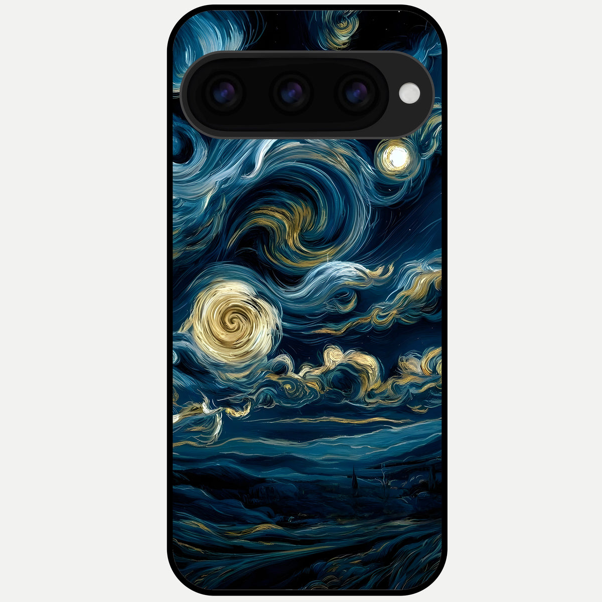  Midnight Sky Whirl Glass Case For Google Pixel 11 Pro back cover – full design glossy printed glass finish