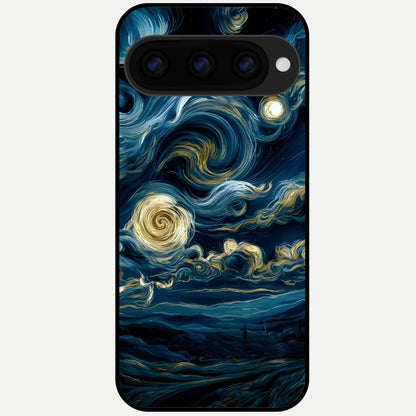  Midnight Sky Whirl Glass Case For Google Pixel 11 Pro back cover – full design glossy printed glass finish