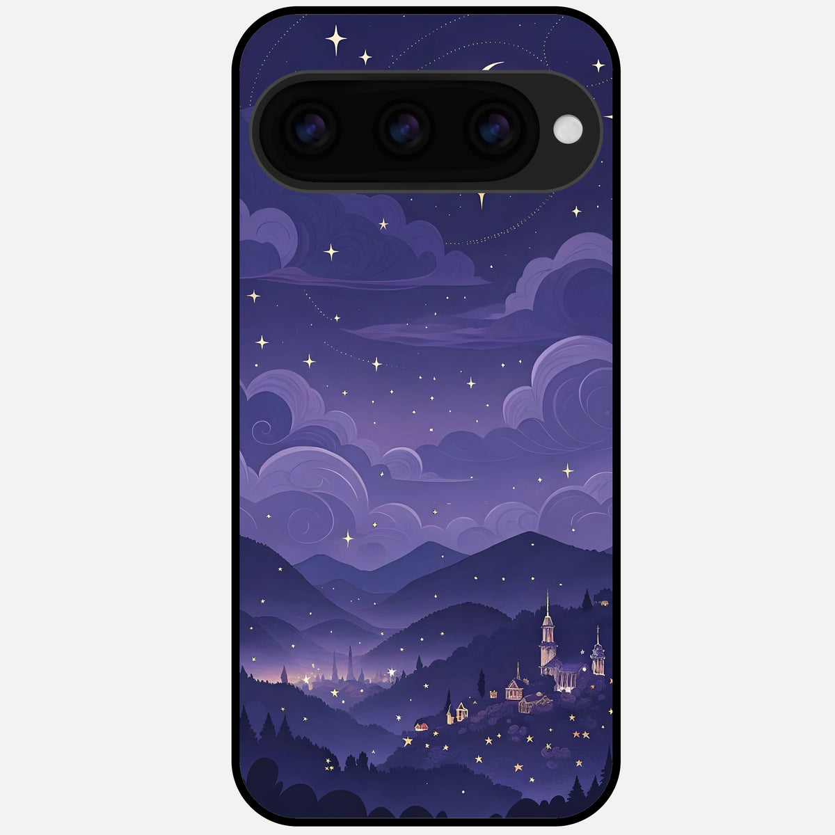  Minimal Night View Glass Case For Google Pixel 11 Pro back cover – full design glossy printed glass finish