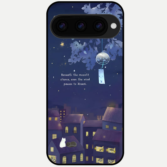  Moonlit Cat Silence Glass Case For Google Pixel 11 Pro back cover – full design glossy printed glass finish