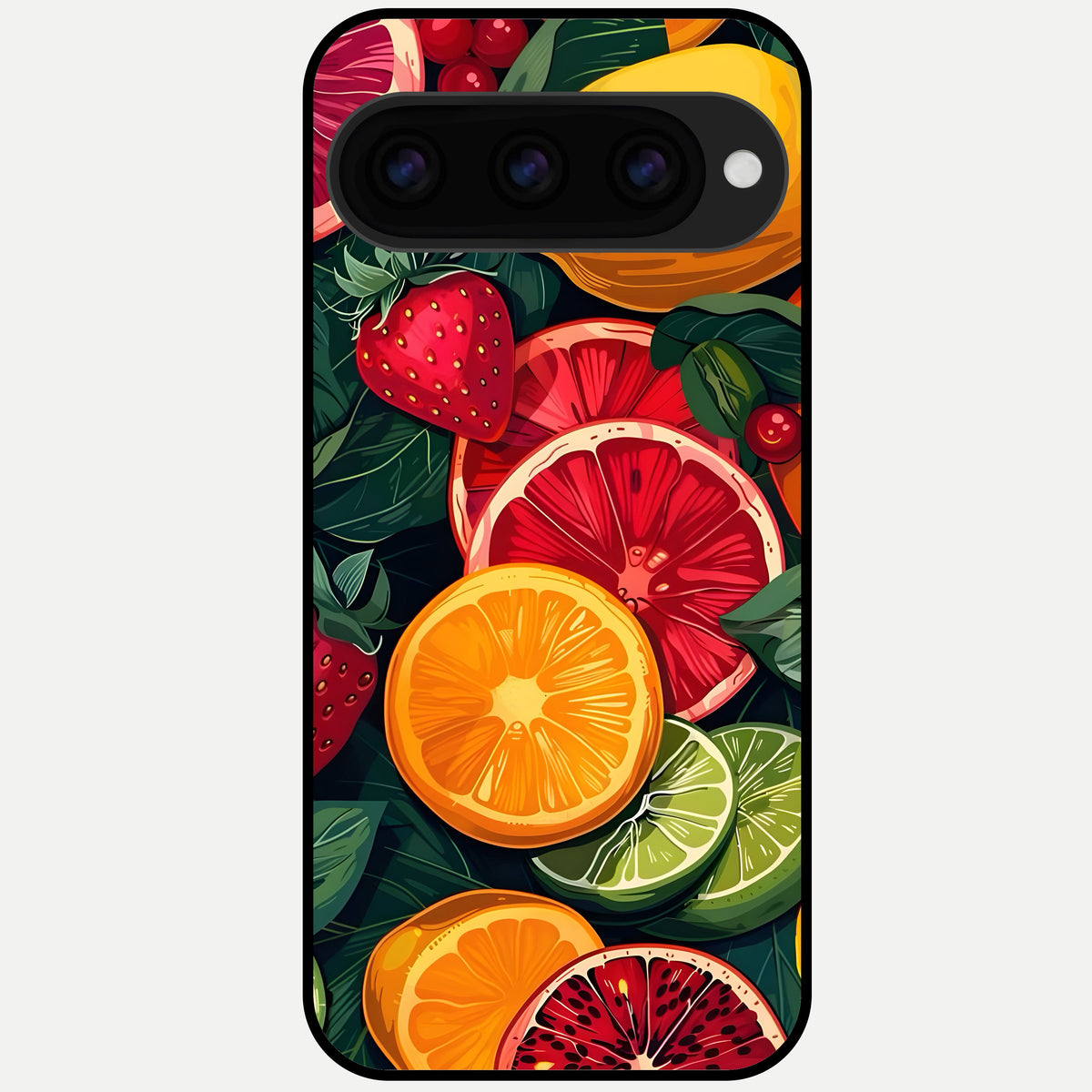  Multiple Fruits Glass Case For Google Pixel 11 Pro back cover – full design glossy printed glass finish
