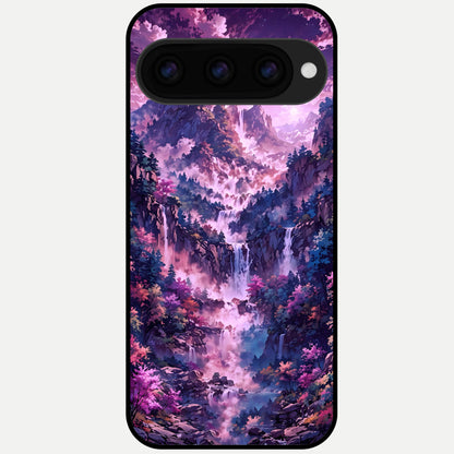  Mystic Cascade Peaks Glass Case For Google Pixel 11 Pro back cover – full design glossy printed glass finish