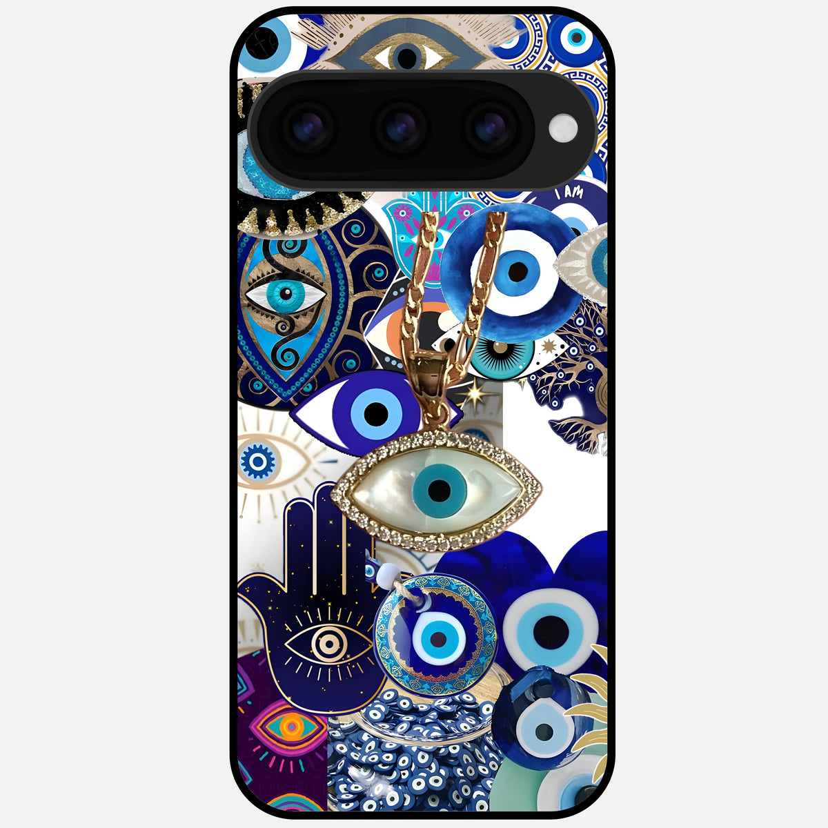  Mystic Charm Eye Glass Case For Google Pixel 11 Pro back cover – full design glossy printed glass finish