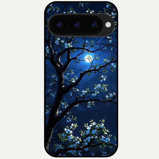  Mystic Floral Night Glass Case For Google Pixel 11 Pro back cover – full design glossy printed glass finish