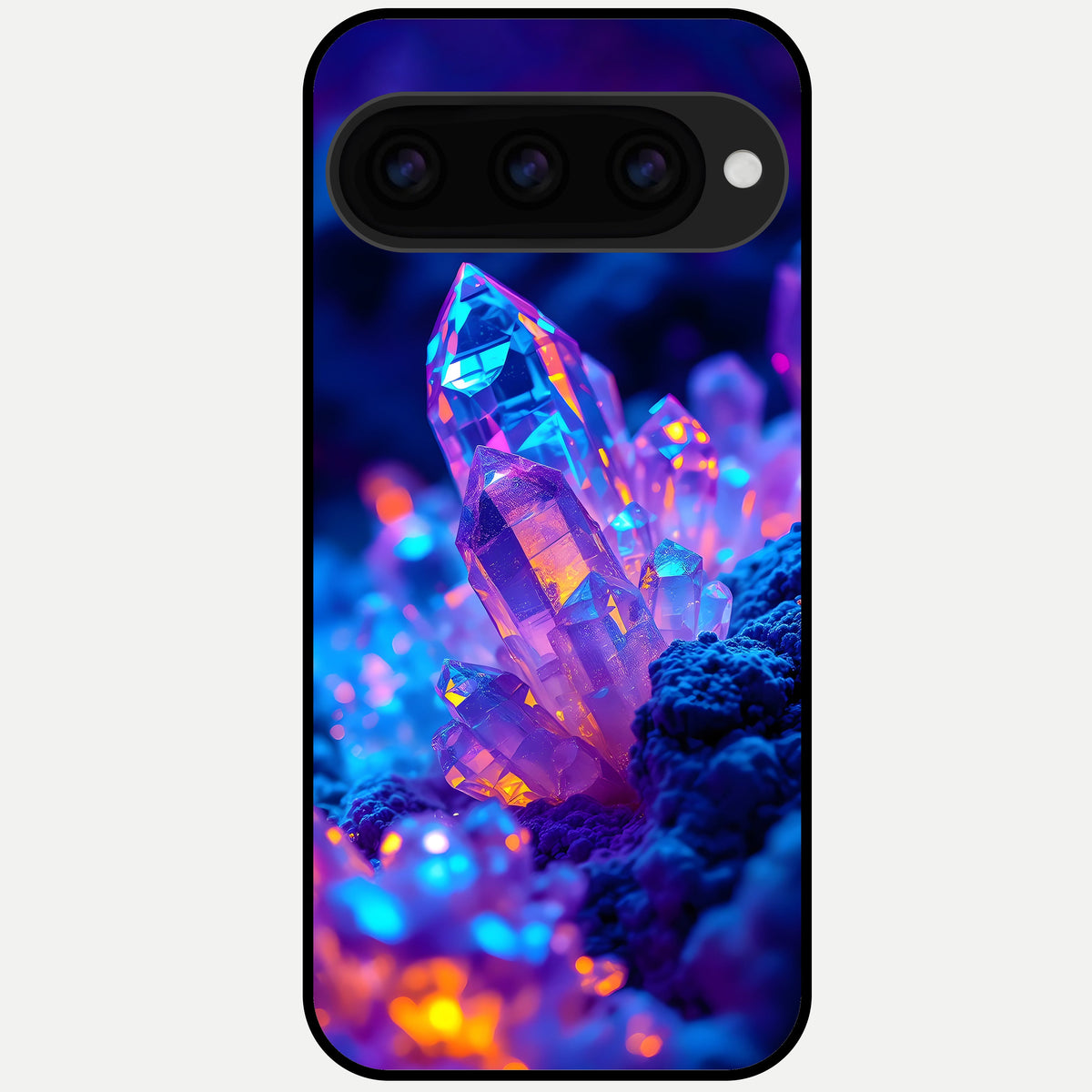  Neon Aura Shards Glass Case For Google Pixel 11 Pro back cover – full design glossy printed glass finish
