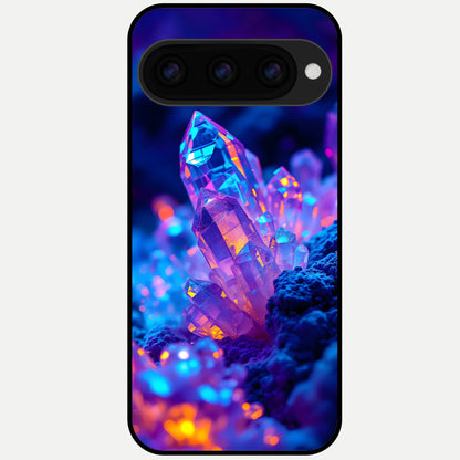 Neon Aura Shards Glass Case For Google Pixel 11 Pro back cover – full design glossy printed glass finish