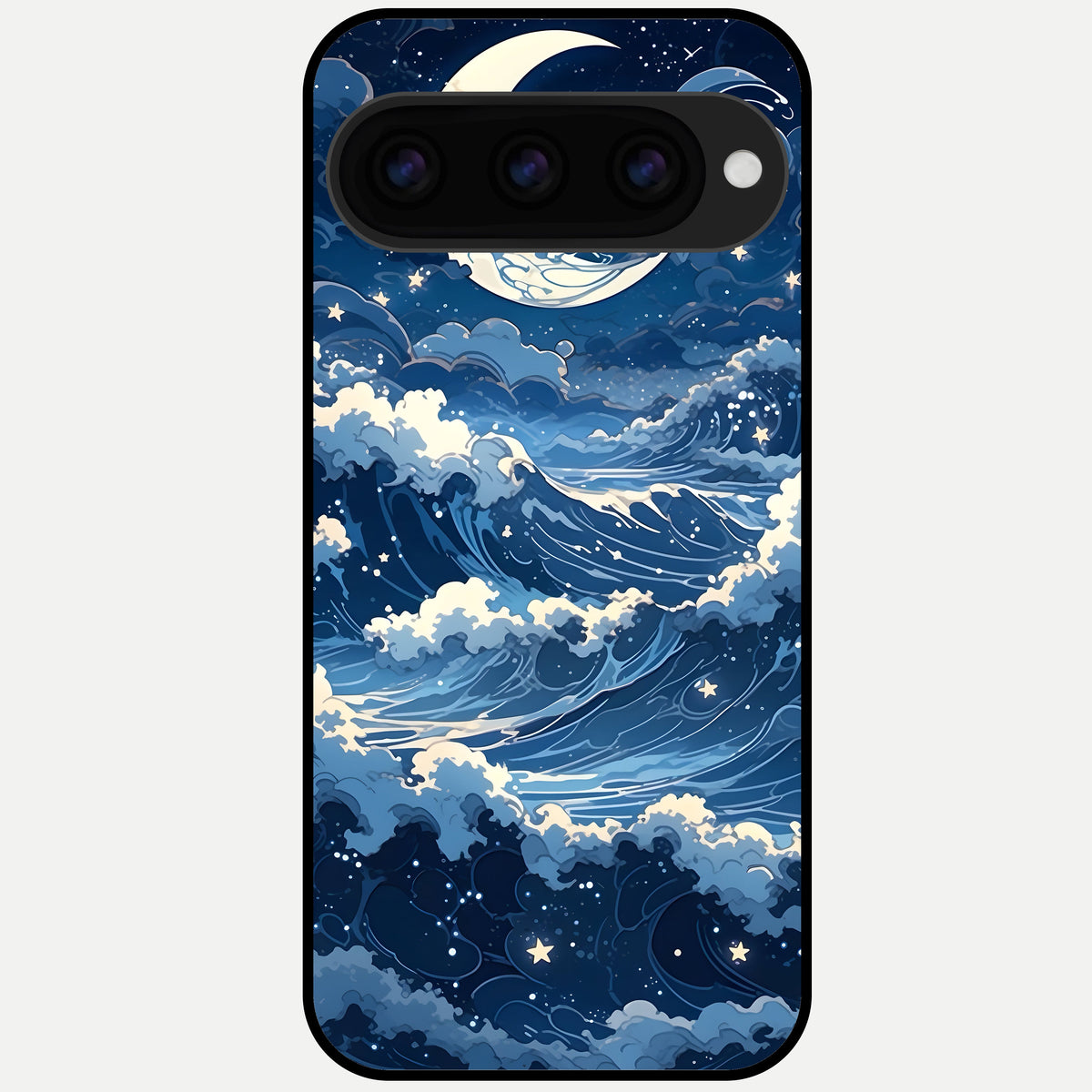  Ocean Moon Waves Glass Case For Google Pixel 11 Pro back cover – full design glossy printed glass finish