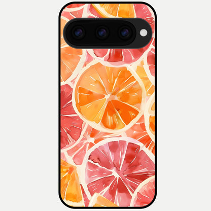  Orange Fruits Pattern Glass Case For Google Pixel 11 Pro back cover – full design glossy printed glass finish