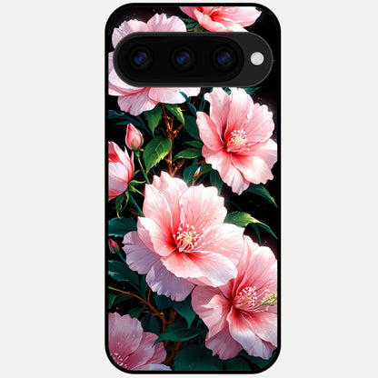  Peach Flower Glass Case For Google Pixel 11 Pro back cover – full design glossy printed glass finish