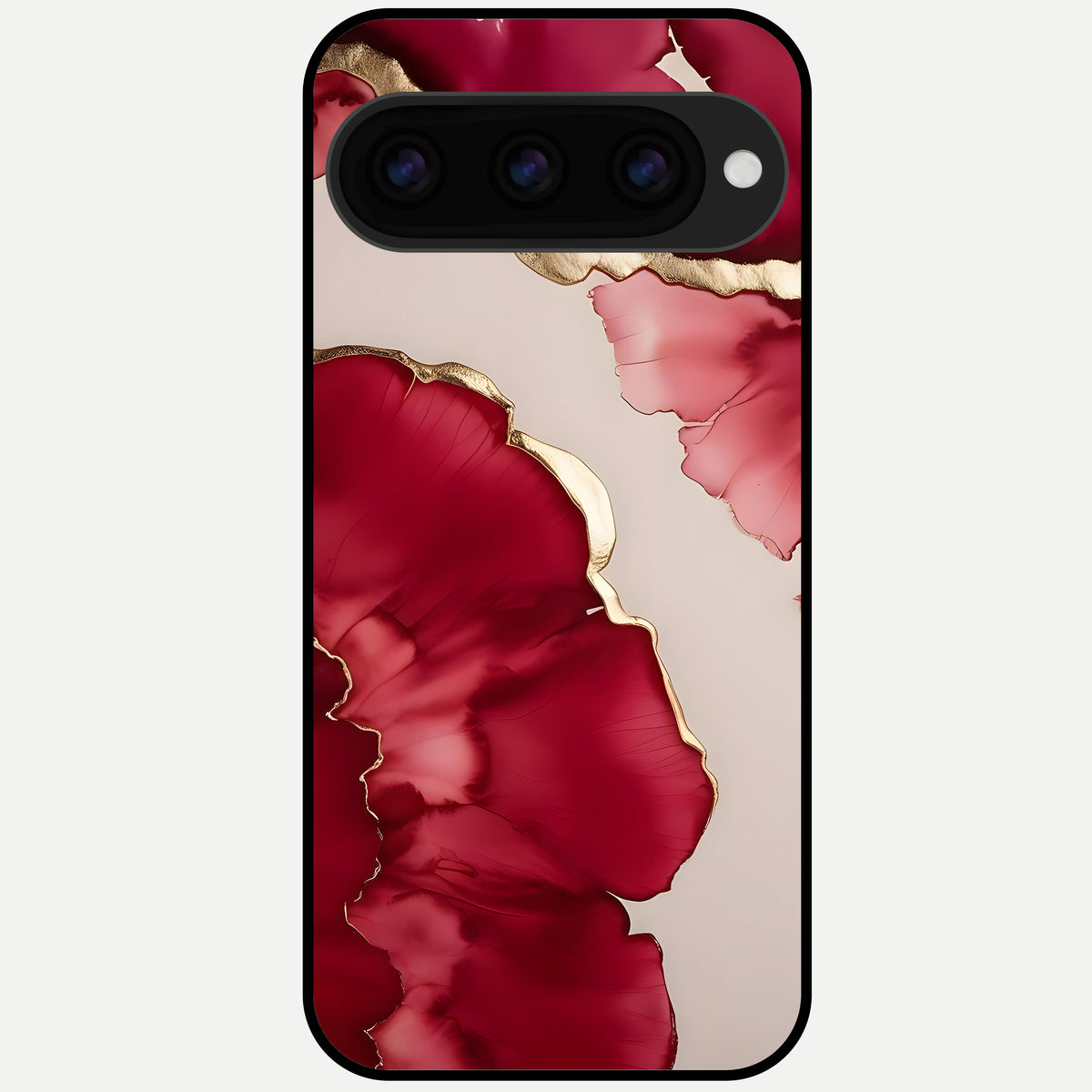  Pink And White Marble Glass Case For Google Pixel 11 Pro back cover – full design glossy printed glass finish