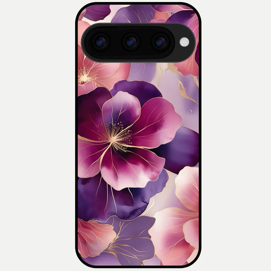  Pink Bouquet Florals Glass Case For Google Pixel 11 Pro back cover – full design glossy printed glass finish