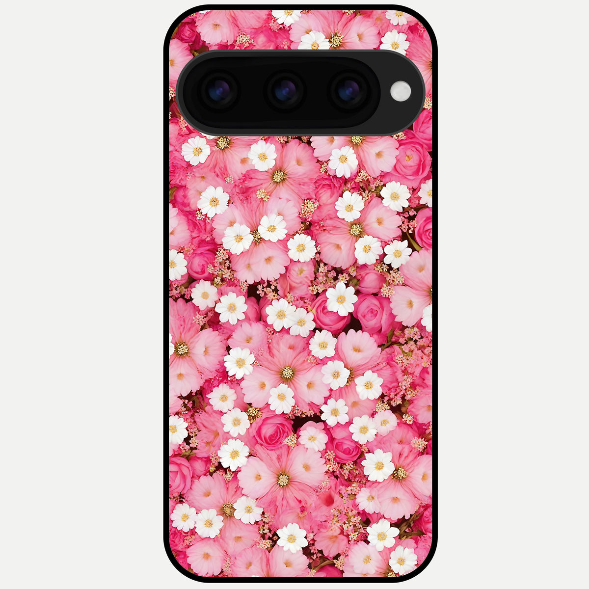  Pink Daisy Bliss Glass Case For Google Pixel 11 Pro back cover – full design glossy printed glass finish