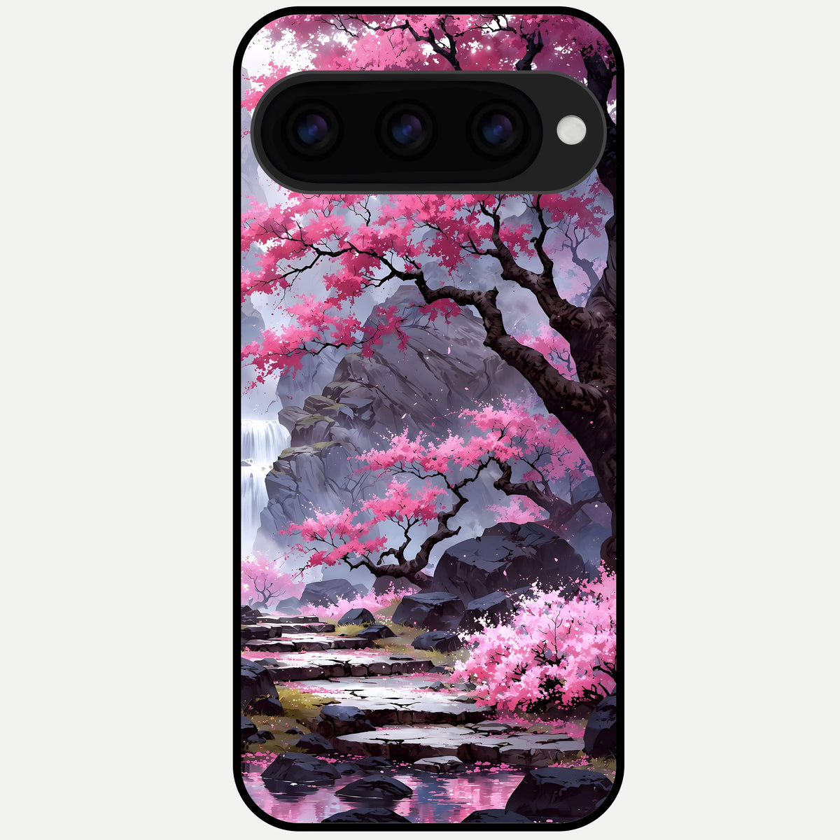  Pink Sunflower Glow Glass Case For Google Pixel 11 Pro back cover – full design glossy printed glass finish