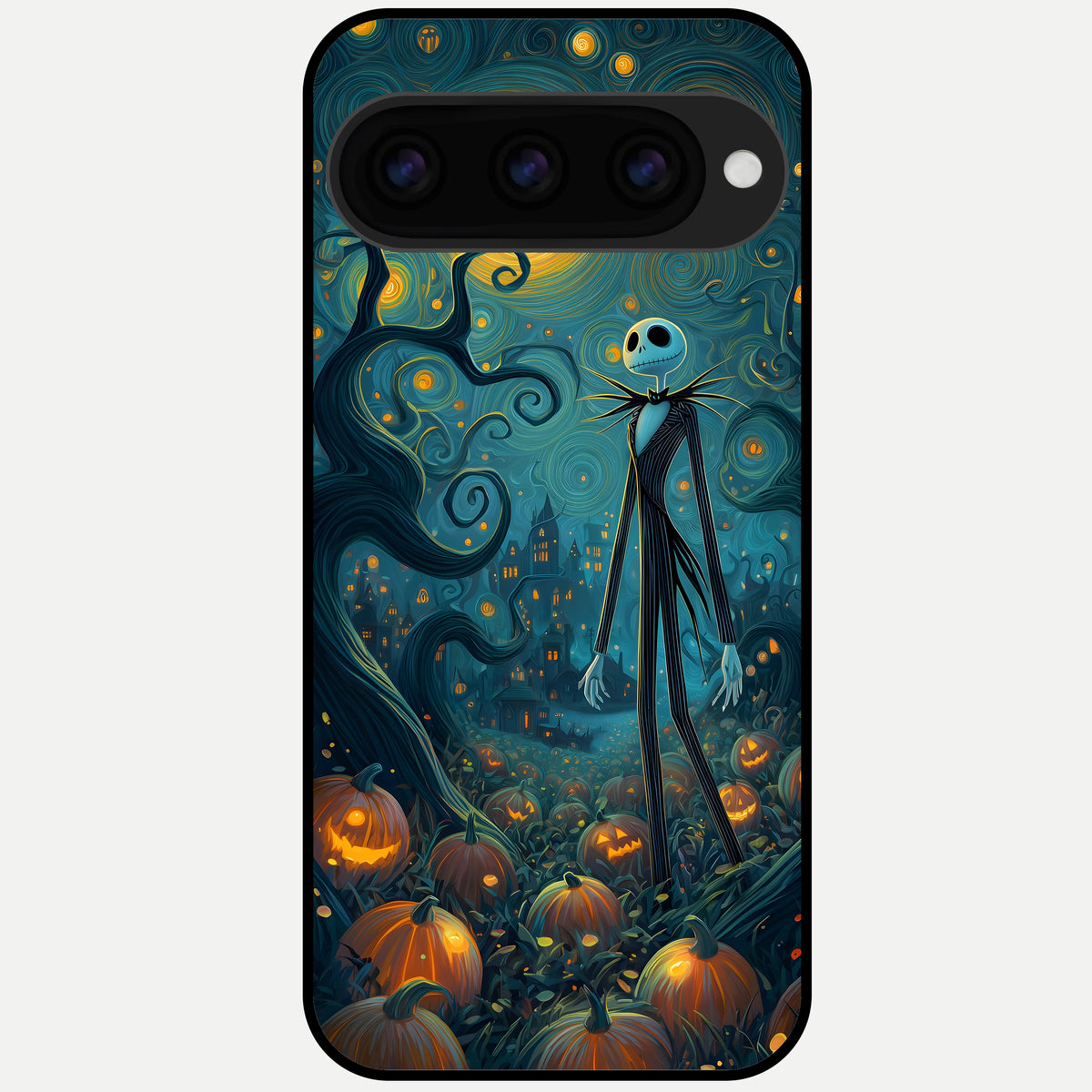  Pumpkin Moon Night Glass Case For Google Pixel 11 Pro back cover – full design glossy printed glass finish