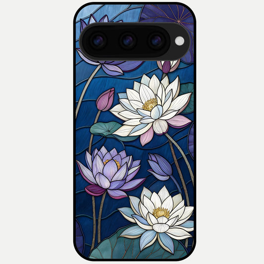  Purple Lotus Stained Glass Case For Google Pixel 11 Pro back cover – full design glossy printed glass finish