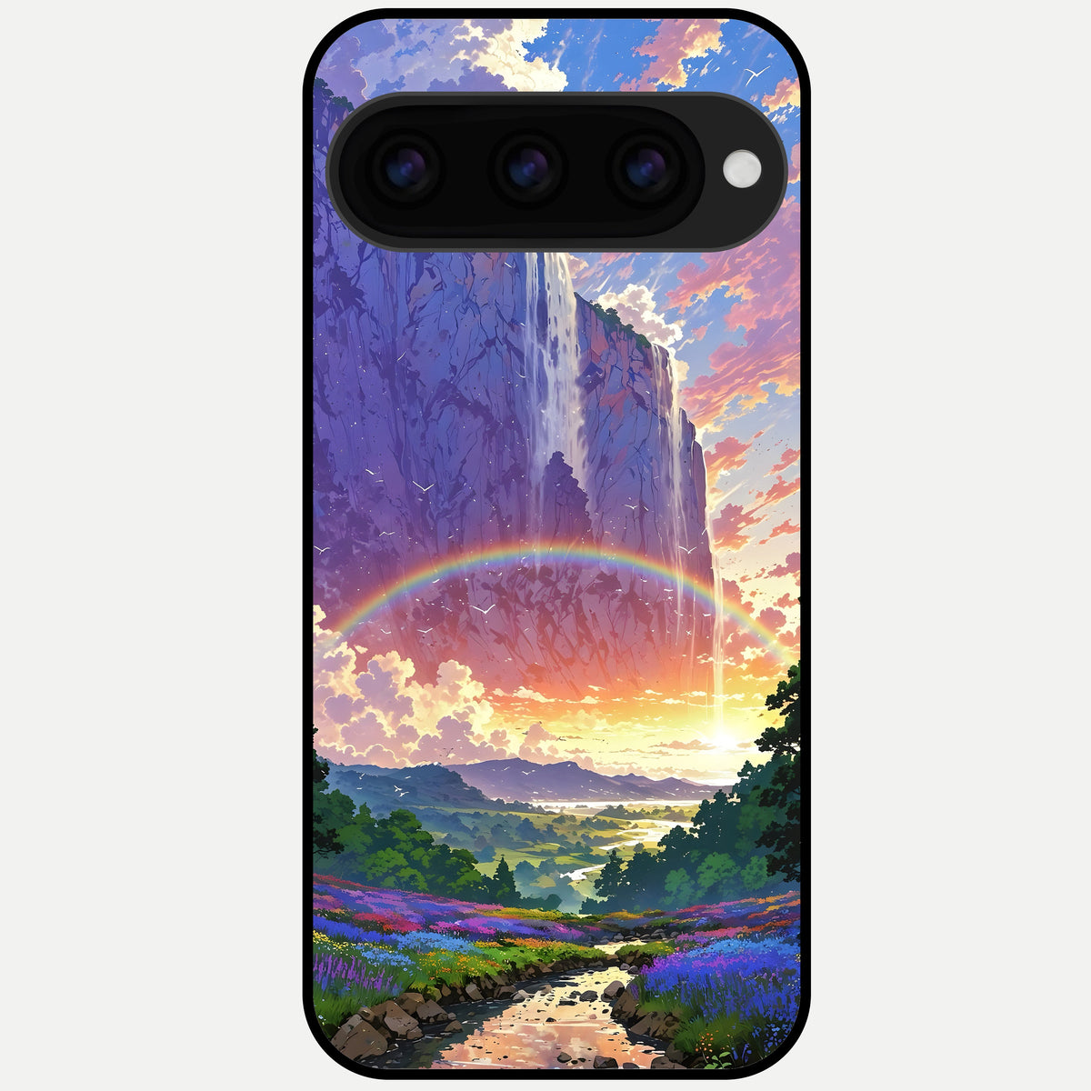  Rainbow Valley Dream Glass Case For Google Pixel 11 Pro back cover – full design glossy printed glass finish