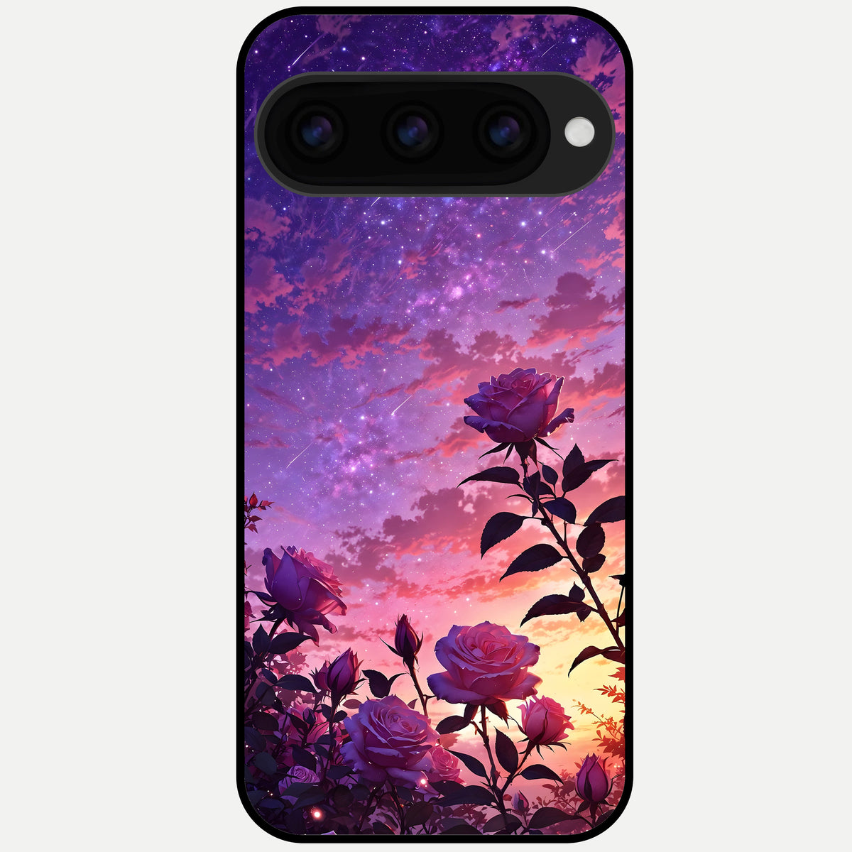  Starlit Rose Twilight Glass Case For Google Pixel 11 Pro back cover – full design glossy printed glass finish