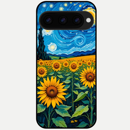  Starry Sunflower Dreams Glass Case For Google Pixel 11 Pro back cover – full design glossy printed glass finish