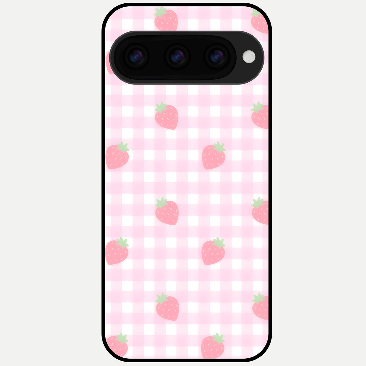  Strawberry Picnic Love Glass Case For Google Pixel 11 Pro back cover – full design glossy printed glass finish
