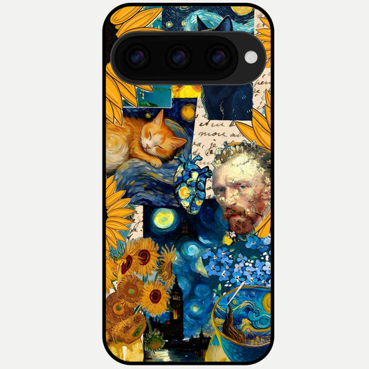  Sunflower Chic Mood Custom Name Glass Case For Google Pixel 11 Pro back cover – full design glossy printed glass finish