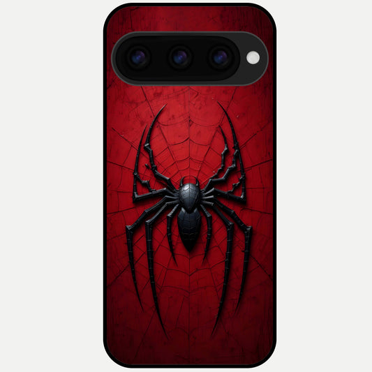  Superhero Web Emblem Glass Case For Google Pixel 11 Pro back cover – full design glossy printed glass finish