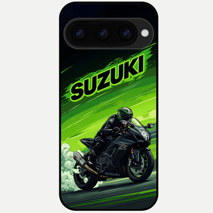  Suzuki Speed Beast Glass Case For Google Pixel 11 Pro back cover – full design glossy printed glass finish
