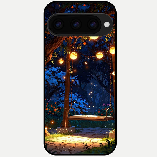  Twilight Garden Swing Glass Case For Google Pixel 11 Pro back cover – full design glossy printed glass finish