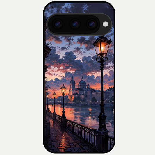  Twilight River Lights Glass Case For Google Pixel 11 Pro back cover – full design glossy printed glass finish