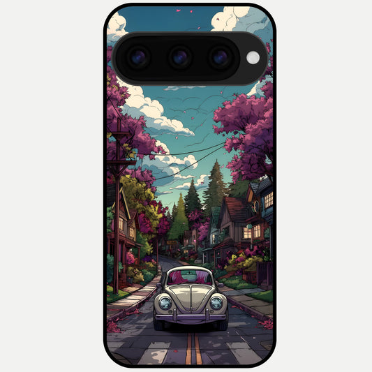  Vintage Street Drive Glass Case For Google Pixel 11 Pro back cover – full design glossy printed glass finish