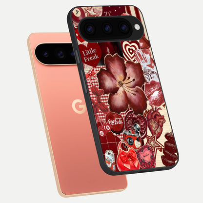  Aesthetic Little Freak phone case For Google Pixel 11 Pro XL showing premium glass back cover with detailed artwork