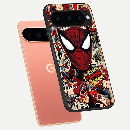  Aesthetic Wonder Spider phone case For Google Pixel 11 Pro XL showing premium glass back cover with detailed artwork