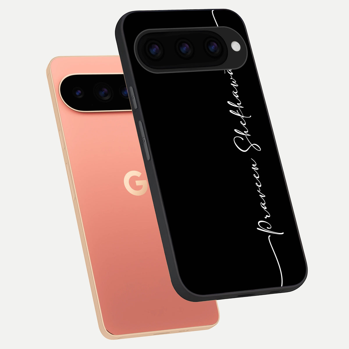  Black Tune Custom Name phone case For Google Pixel 11 Pro XL showing premium glass back cover with detailed artwork