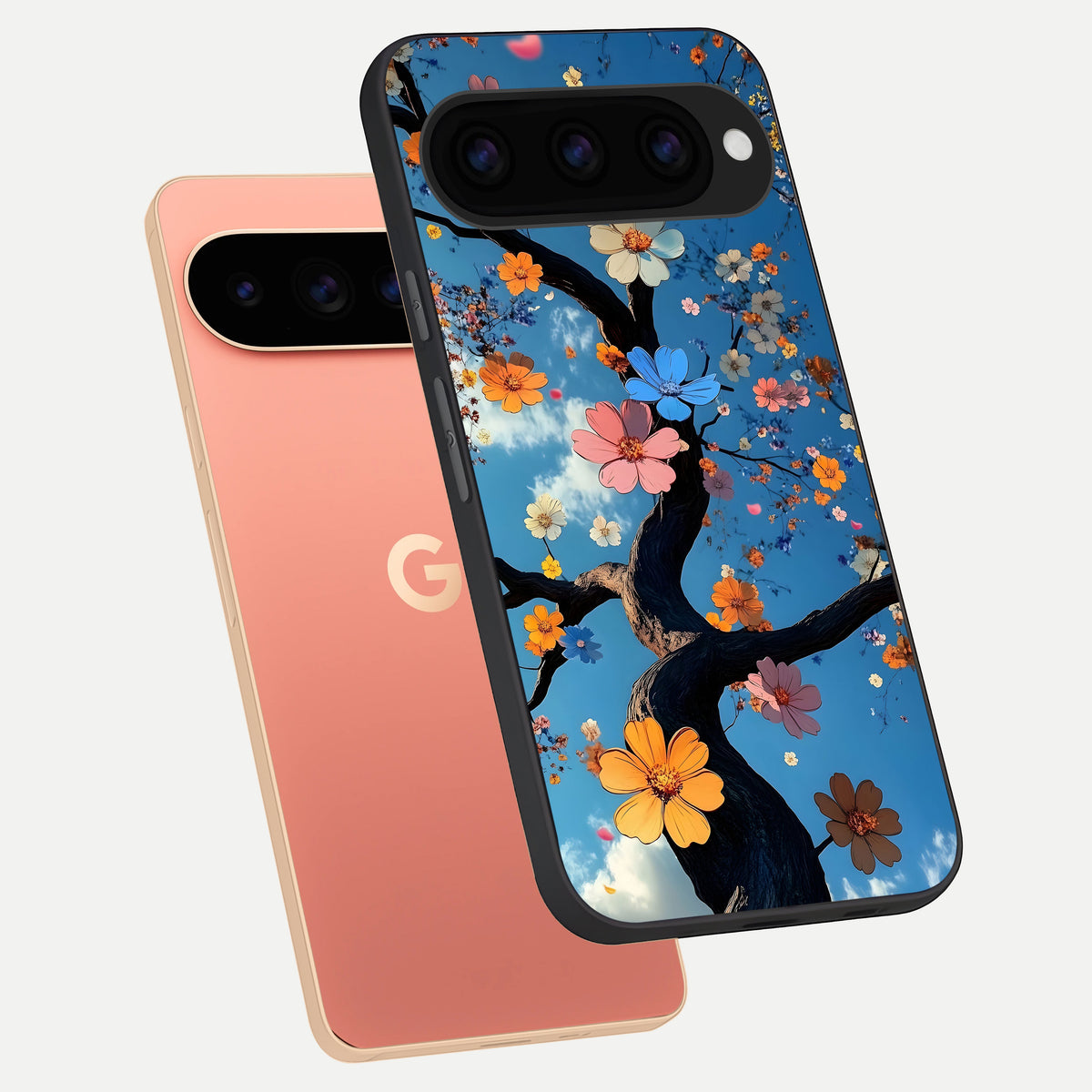  Blossom Dream Sky phone case For Google Pixel 11 Pro XL showing premium glass back cover with detailed artwork