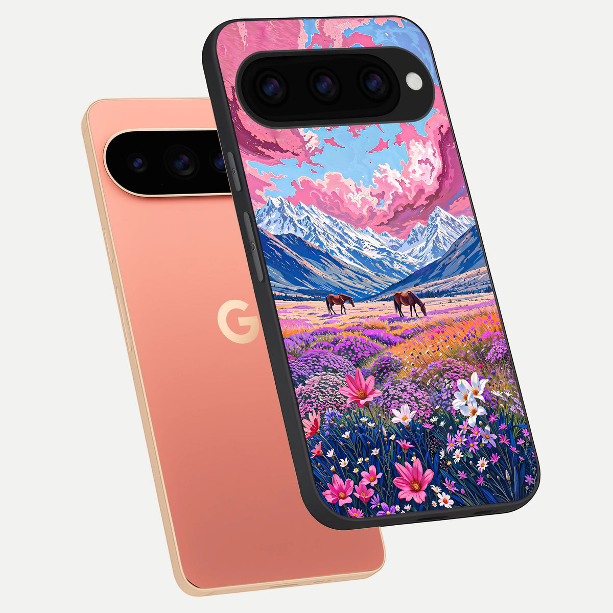  Blossom Valley Dream phone case For Google Pixel 11 Pro XL showing premium glass back cover with detailed artwork