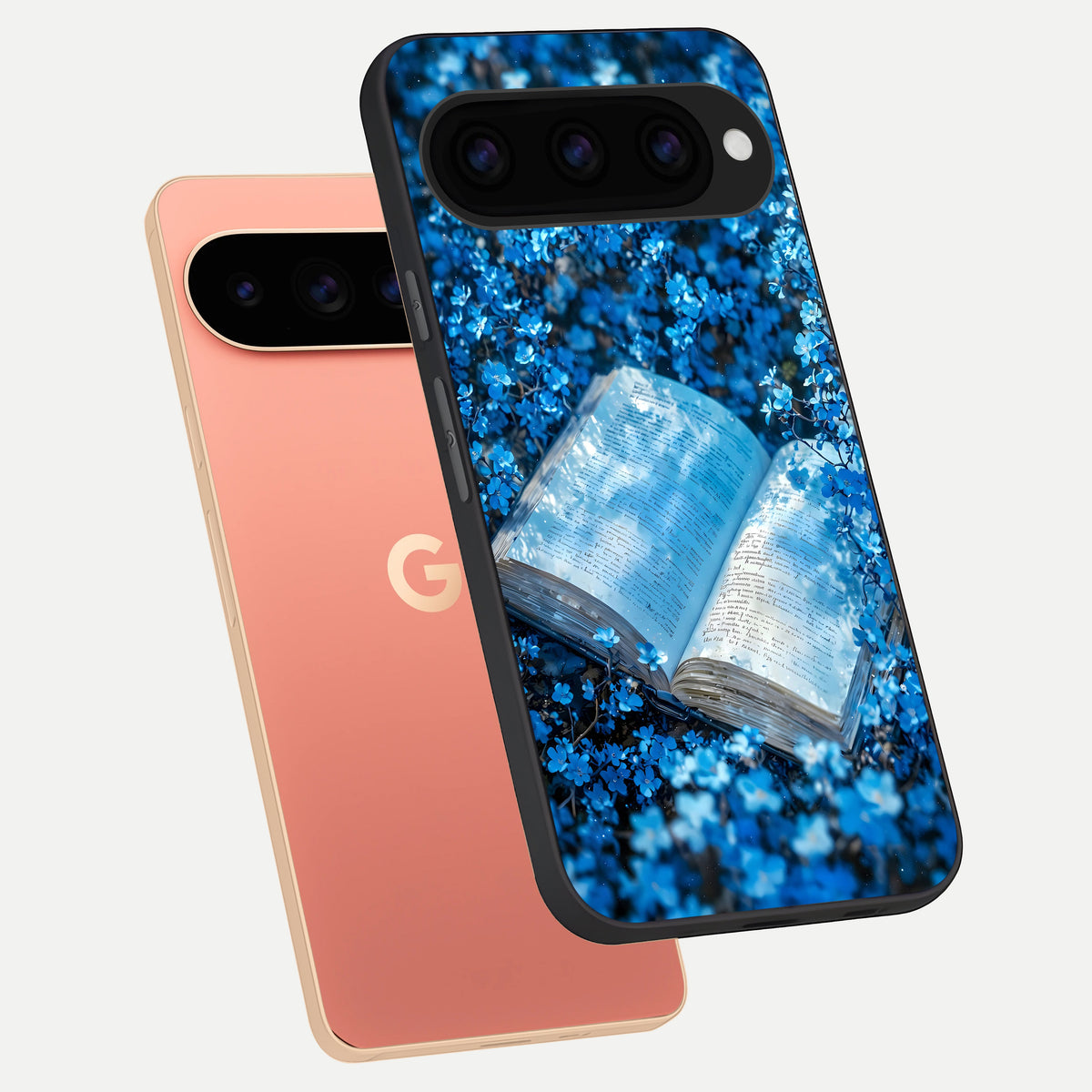 Blue Bloom Tales phone case For Google Pixel 11 Pro XL showing premium glass back cover with detailed artwork